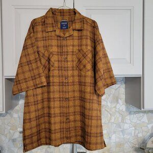 Trust Brand Men's Shirt, XXL, Short Sleeve, Warm Rusty Brown Color